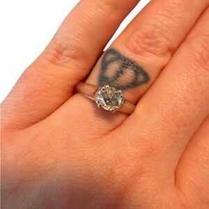 Libco Estate Vintage Rose Cut Diamond Ring 14K White Gold GIA Certified Size 6